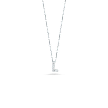 18K White Gold Tiny Treasures Diamond Love Letter “l” Necklace