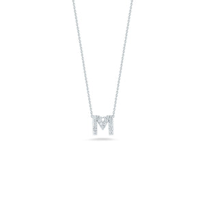 18K White Gold Tiny Treasures Diamond Love Letter “m” Necklace