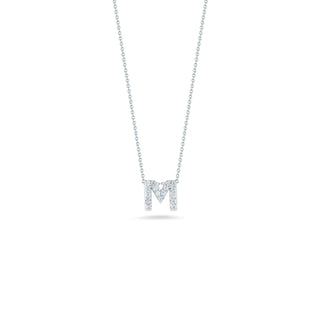 18K White Gold Tiny Treasures Diamond Love Letter “m” Necklace thumbnail
