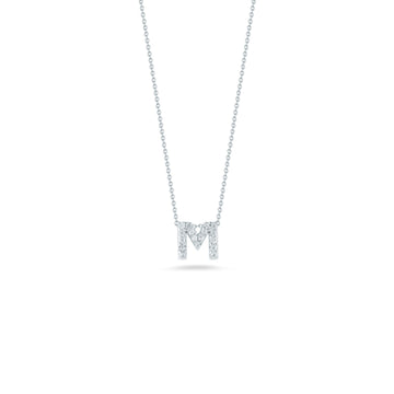 18K White Gold Tiny Treasures Diamond Love Letter “m” Necklace