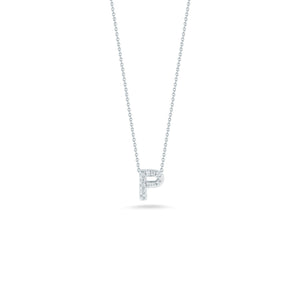 18K White Gold Tiny Treasures Diamond Love Letter “p” Necklace