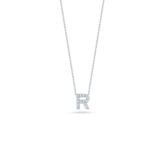 18K White Gold Tiny Treasures Diamond Love Letter “r” Necklace thumbnail