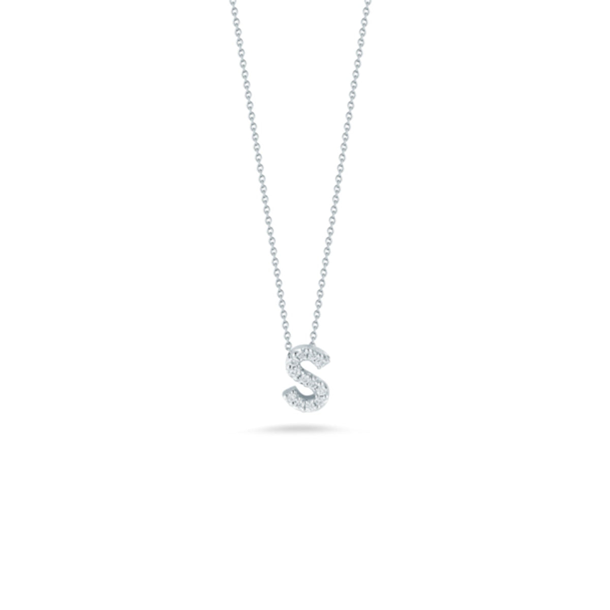 18K White Gold Tiny Treasures Diamond Love Letter “s” Necklace
