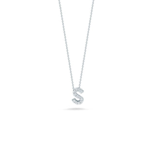 18K White Gold Tiny Treasures Diamond Love Letter “s” Necklace thumbnail
