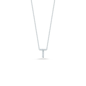 18K White Gold Tiny Treasures Diamond Love Letter “t” Necklace