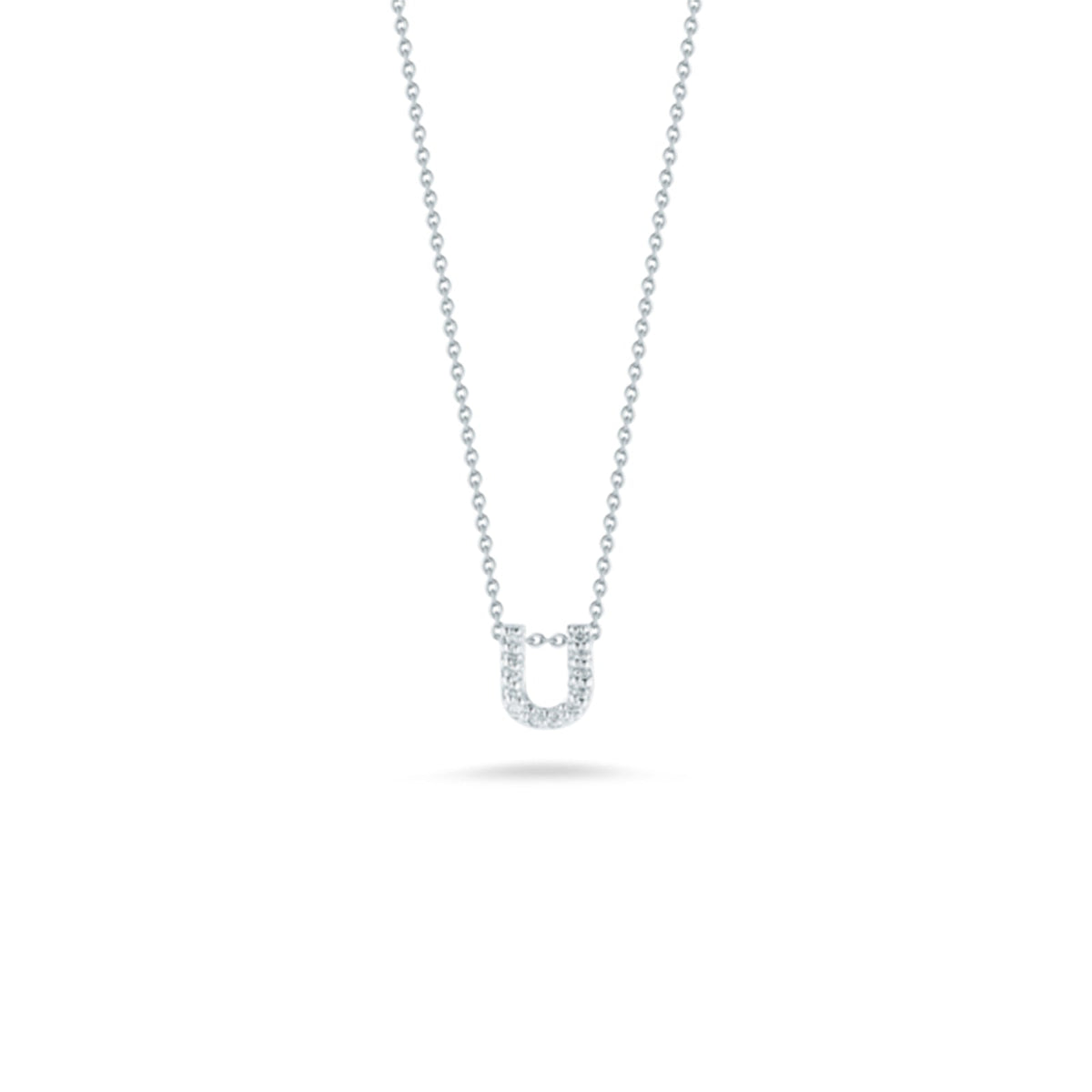 18K White Gold Tiny Treasures Diamond Love Letter “u” Necklace