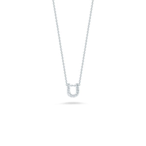 18K White Gold Tiny Treasures Diamond Love Letter “u” Necklace