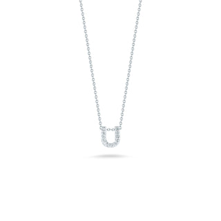 18K White Gold Tiny Treasures Diamond Love Letter “u” Necklace thumbnail