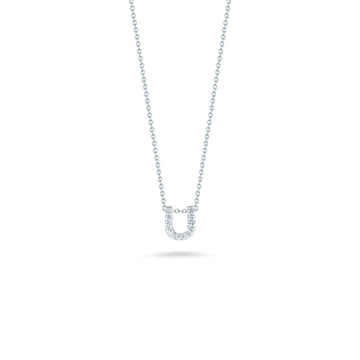 18K White Gold Tiny Treasures Diamond Love Letter “u” Necklace
