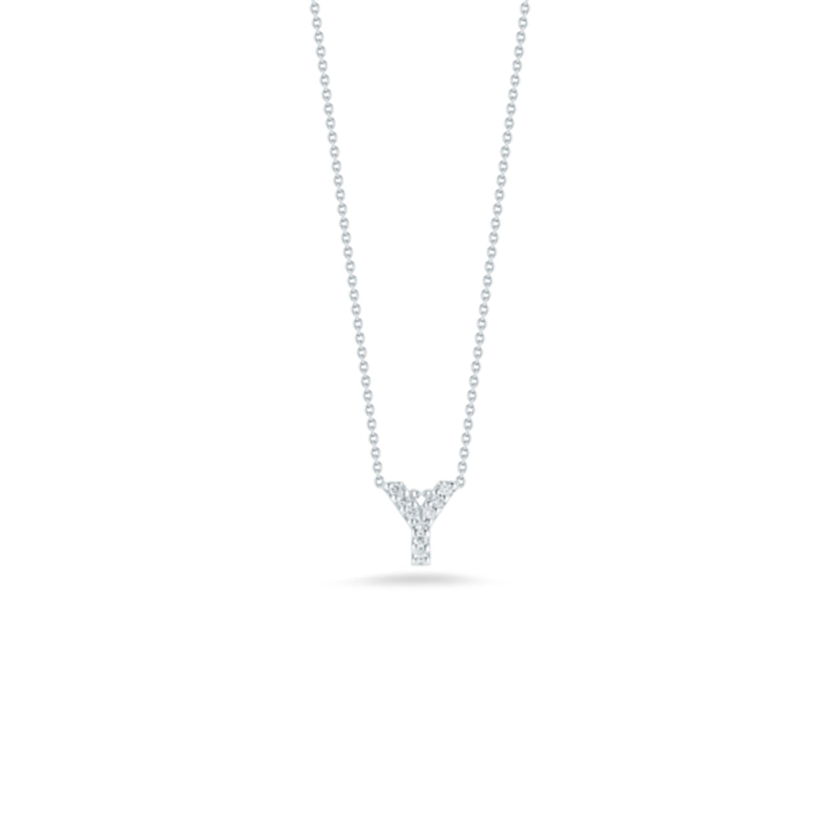 18K White Gold Tiny Treasures Diamond Love Letter “y” Necklace