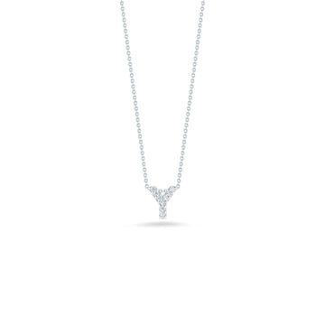 18K White Gold Tiny Treasures Diamond Love Letter “y” Necklace