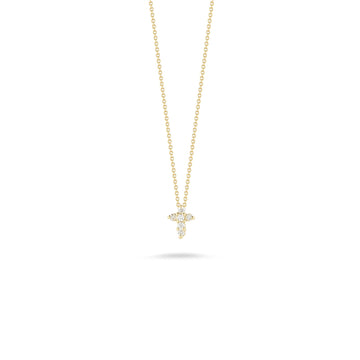 18K Gold Tiny Treasures Diamond Baby Cross Necklace