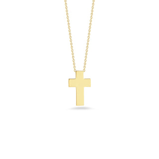 18K Yellow Gold Tiny Treasures High Polished Cross Necklace thumbnail