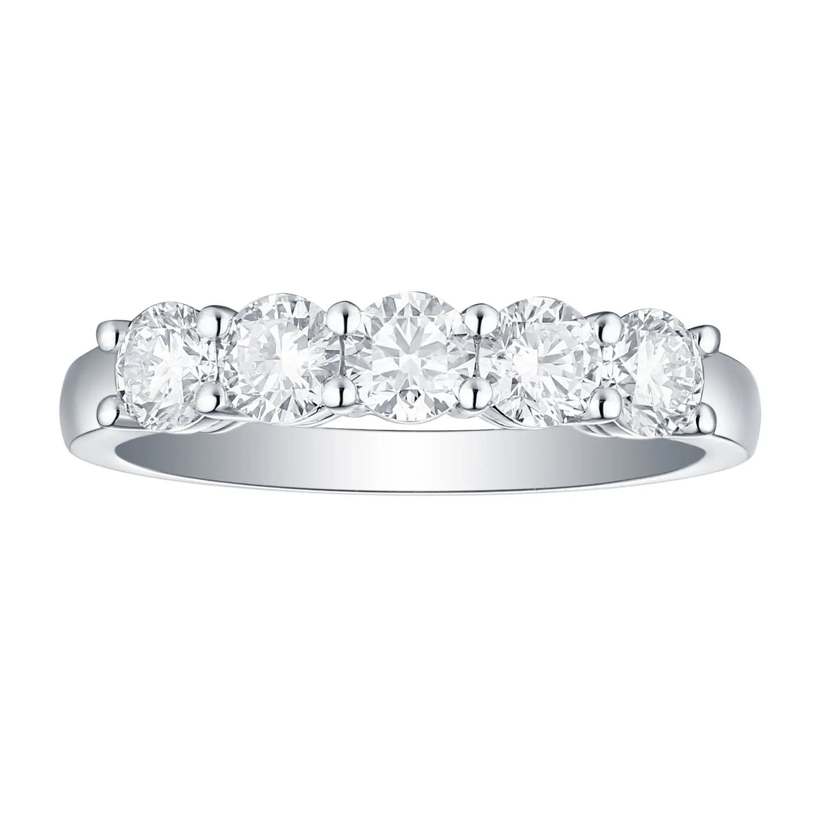 Smiling Rocks Lab Grown Diamond Five-Stone Band (0.5 ctw) - SRR-01043WHT