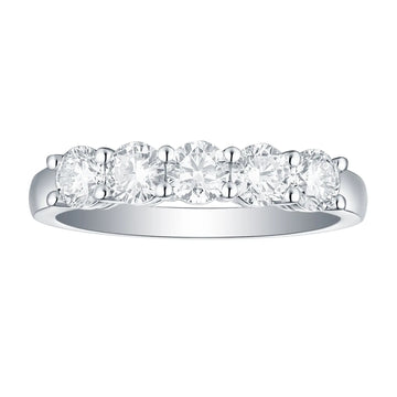 Smiling Rocks Lab Grown Diamond Five-Stone Band (0.5 ctw) - SRR-01043WHT