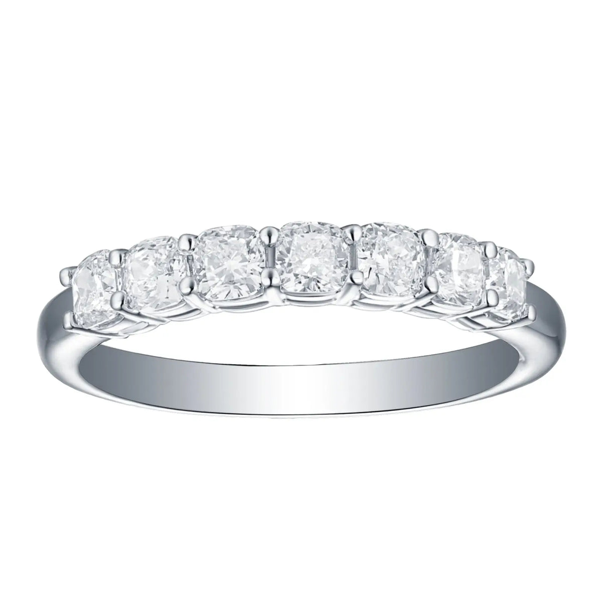Smiling Rocks Lab Grown Diamond Cushion Half Eternity Band (1 ctw) - SRR-01786WHT