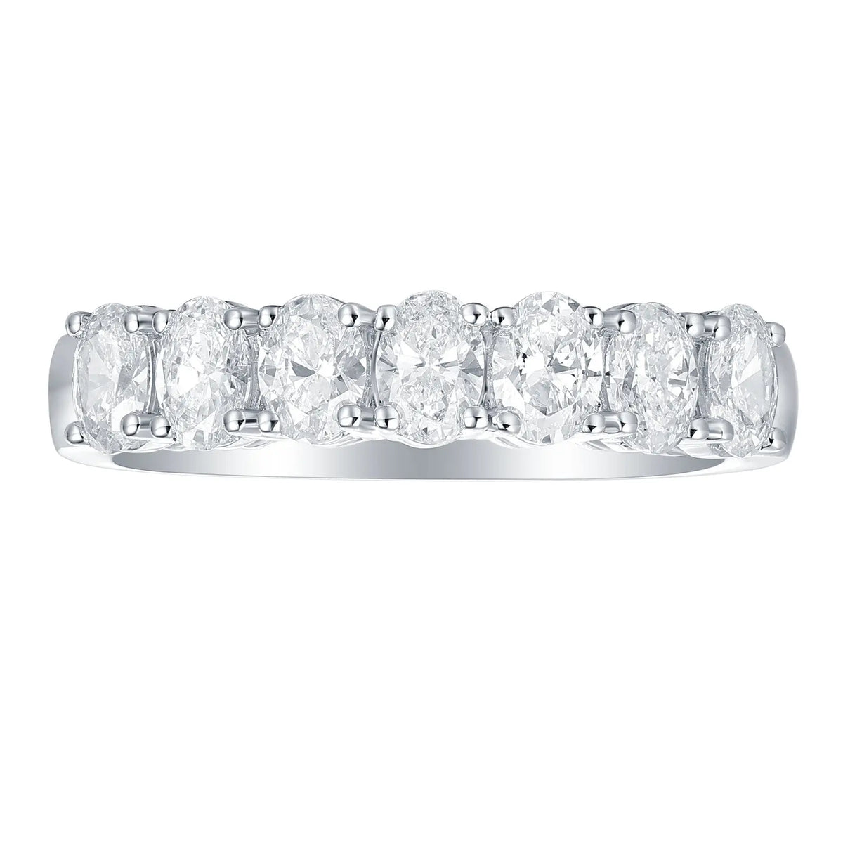 Smiling Rocks Lab Grown Diamond Oval Half Eternity Band (1 ctw) - SRR-01791WHT