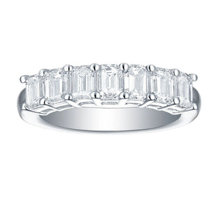 Lab Grown Diamond Emerald Half Eternity Band thumbnail