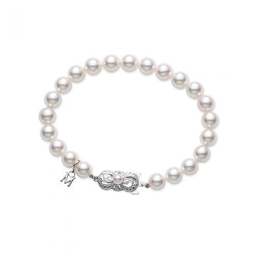 Strand Bracelet - White Gold Clasp - 6.5x6 mm, A+ quality