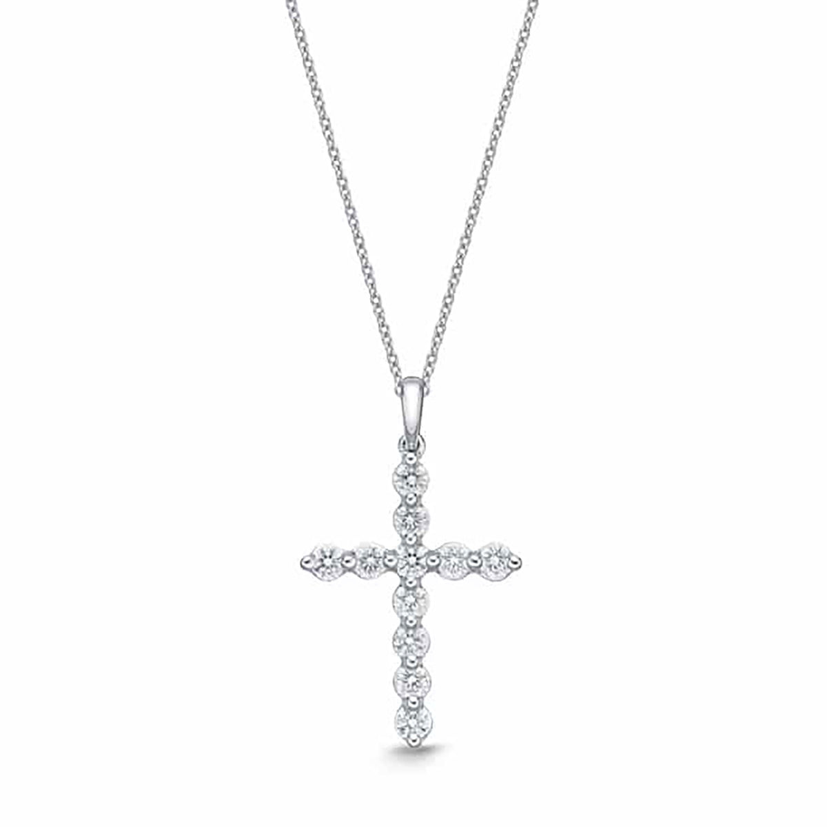 Memoire Single Prong Diamond Cross Pendant .50ctw approx. 15.3 x 22.3mm - CCCS11818008W72000