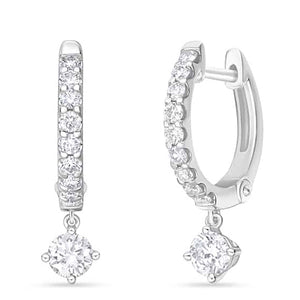 Memoire Odessa Huggies with Diamond Drop .55ctw approx. (.15ct/each - CHHO38912128W72000