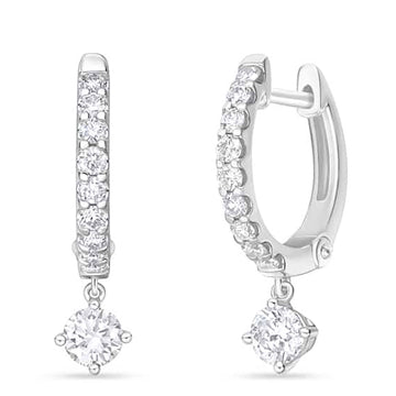 Memoire Odessa Huggies with Diamond Drop .55ctw approx. (.15ct/each - CHHO38912128W72000