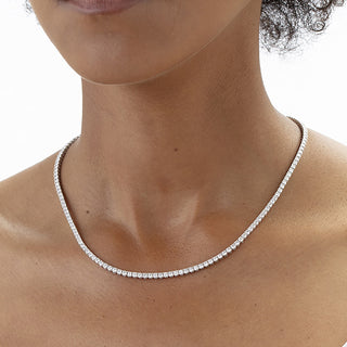 Memoire Straight 4-Prong Line Necklace 8ctw approx. - CNDD19616508W72000 thumbnail