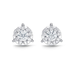 Memoire Bouquet 3-Prong Studs .95ctw approx. (.30 centers) / 8.4mm - FEBQ12500008W72000 thumbnail