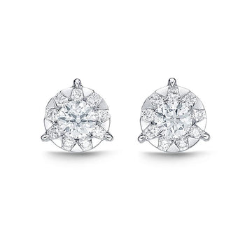 Memoire Bouquet 3-Prong Studs .95ctw approx. (.30 centers) / 8.4mm - FEBQ12500008W72000