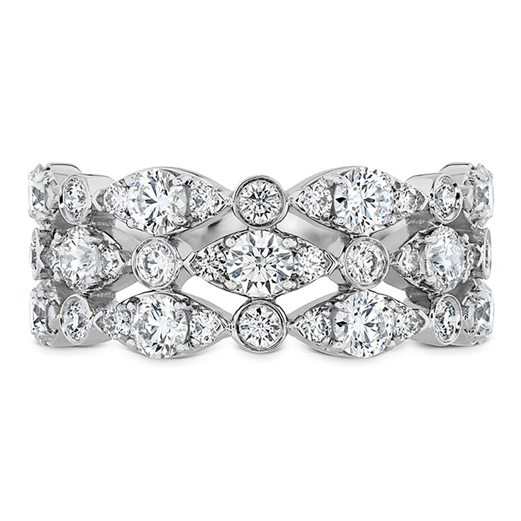 Hearts on Fire HOF Bezel Regal Triple Ring 18K White Gold (1.6 ctw) - HFRHBZRT01608W