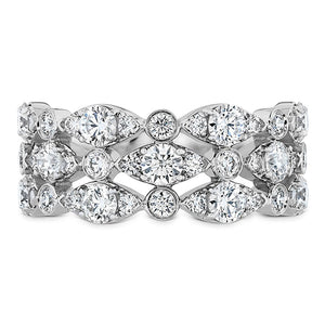 Hearts on Fire HOF Bezel Regal Triple Ring 18K White Gold (1.6 ctw) - HFRHBZRT01608W