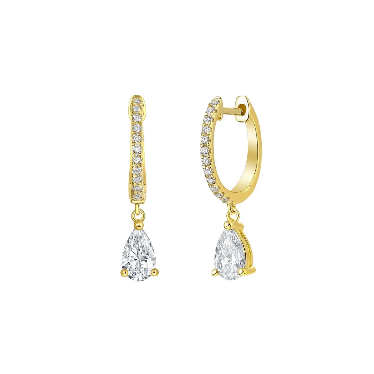 Lab Grown Diamond Pear Dangling hoop Earrings