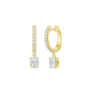 Lab Grown Diamond Oval Dangling hoop Earrings thumbnail
