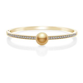 Golden South Sea Cultured Pearl and Diamond Bracelet in 18K Yellow Gold thumbnail