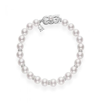 Akoya Cultured Pearl and Diamond Bracelet Mikimoto