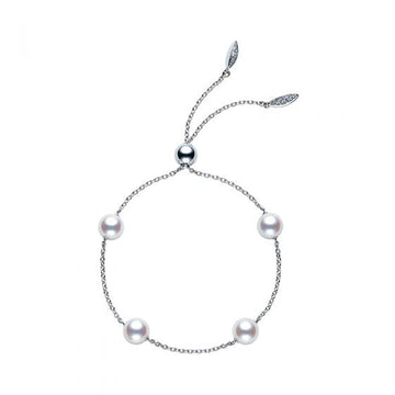Akoya Cultured Pearl Station Bracelet in White Gold Mikimoto