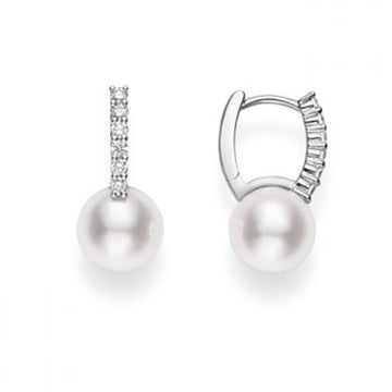 Classic Elegance Akoya Cultured Pearl Earring with Diamonds Mikimoto