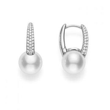 Classic Elegance Akoya Cultured Pearl Earring with Diamond Mikimoto