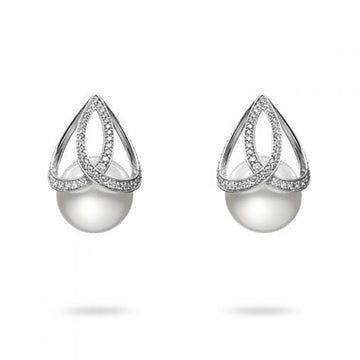 M Collection White South Sea Cultured Pearl Earrings Mikimoto