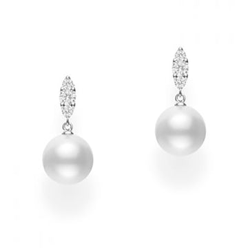 Morning Dew White South Sea Cultured Pearl Earrings – 18K White Gold Mikimoto
