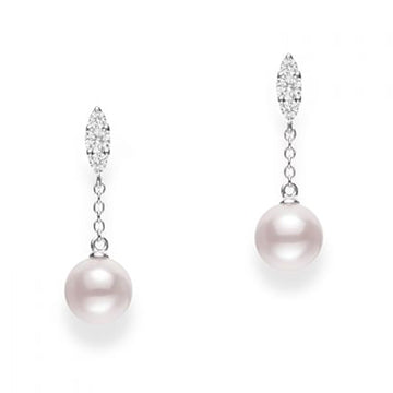 Morning Dew Akoya Cultured Pearl Earrings – 18K White Gold Mikimoto