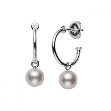 Classic Akoya Cultured Pearl Semi Hoop Earrings Mikimoto