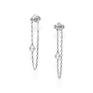 Akoya Cultured Pearl and Diamond Drop Earrings