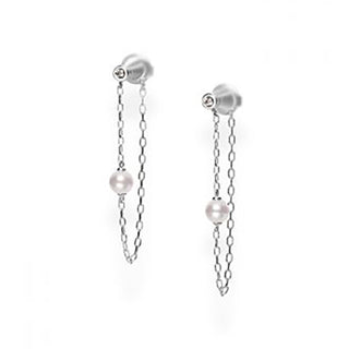 Akoya Cultured Pearl and Diamond Drop Earrings thumbnail