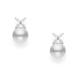 White South Sea Cultured Pearl and Diamond Earrings thumbnail