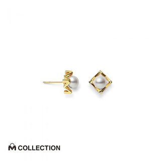 M Collection Akoya Cultured Pearl Earrings in 18K Yellow Gold thumbnail