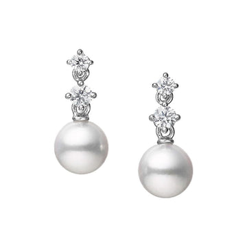 Morning Dew Akoya Cultured Pearl Drop Earrings Mikimoto