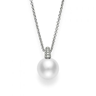 White South Sea Cultured Pearl and Pave Diamond Pendant thumbnail