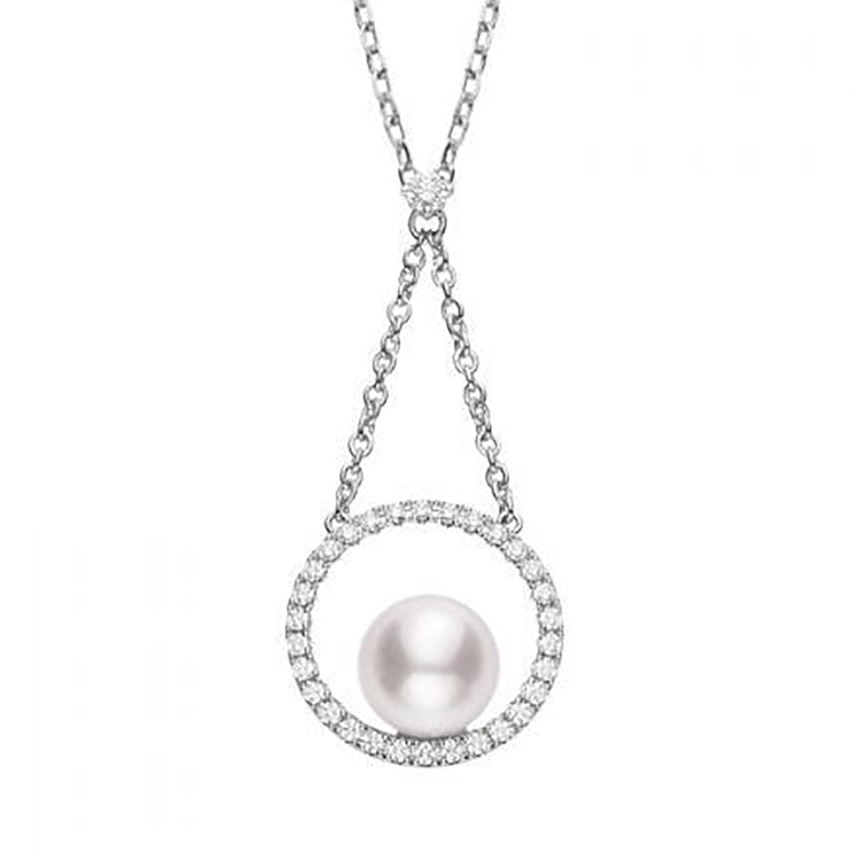 Akoya Cultured Pearl Pendant with Diamonds