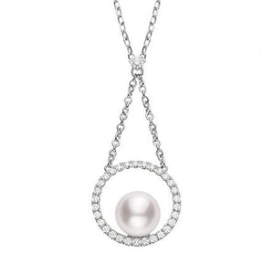 Akoya Cultured Pearl Pendant with Diamonds